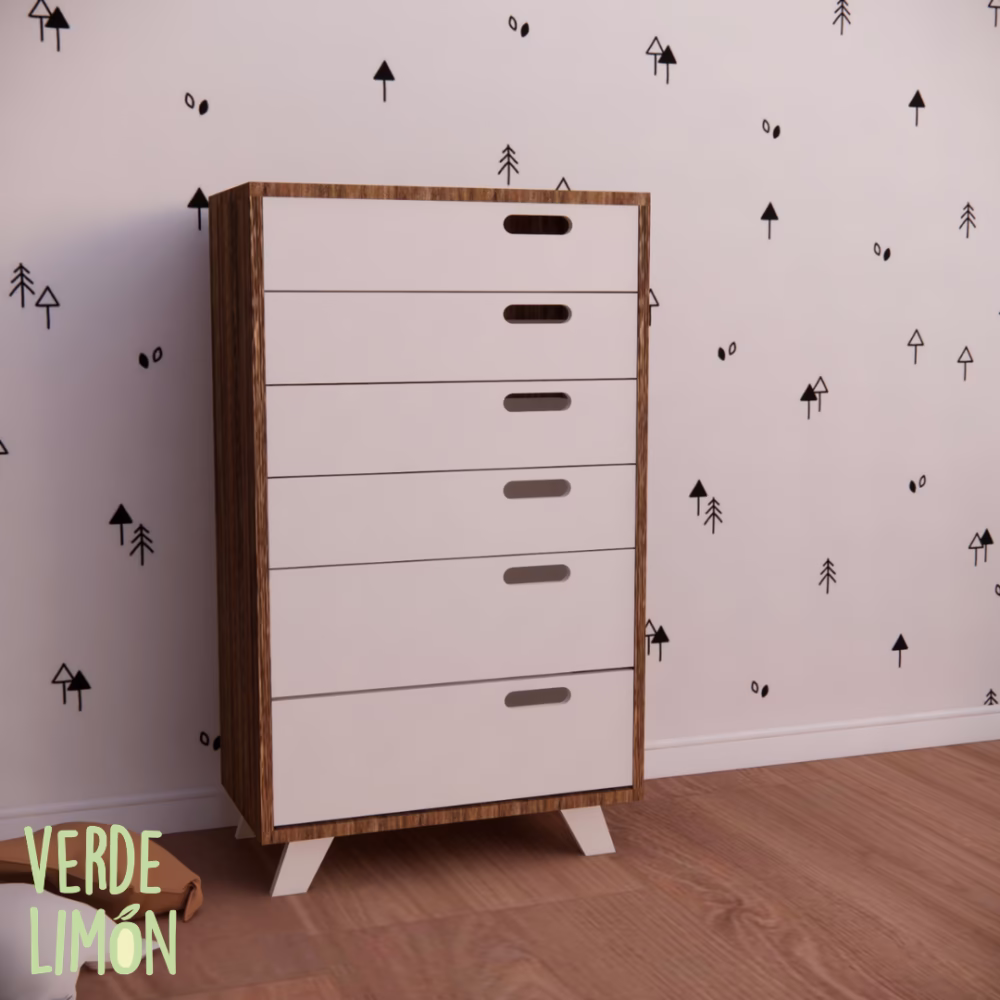 chifonier kiki 6 cajones moderno organizador dormitorio