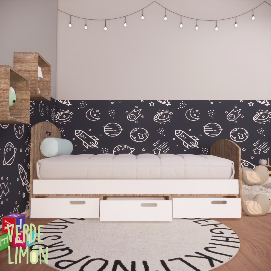 Cama 1 Plaza Kiki con Mueble Cajón - Imagen 2