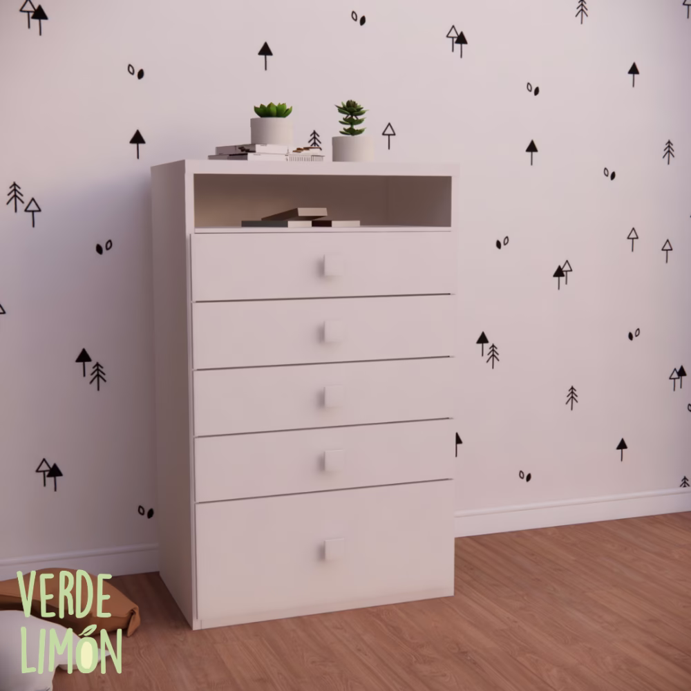 chifonier aion 5 cajones moderno organizador dormitorio