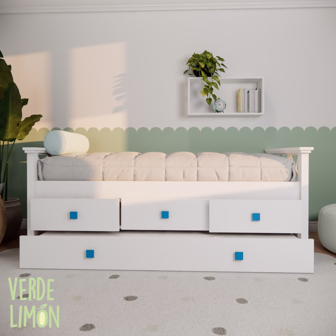 Componible 3 Cajones y Carro Cama Aion en habitación juvenil