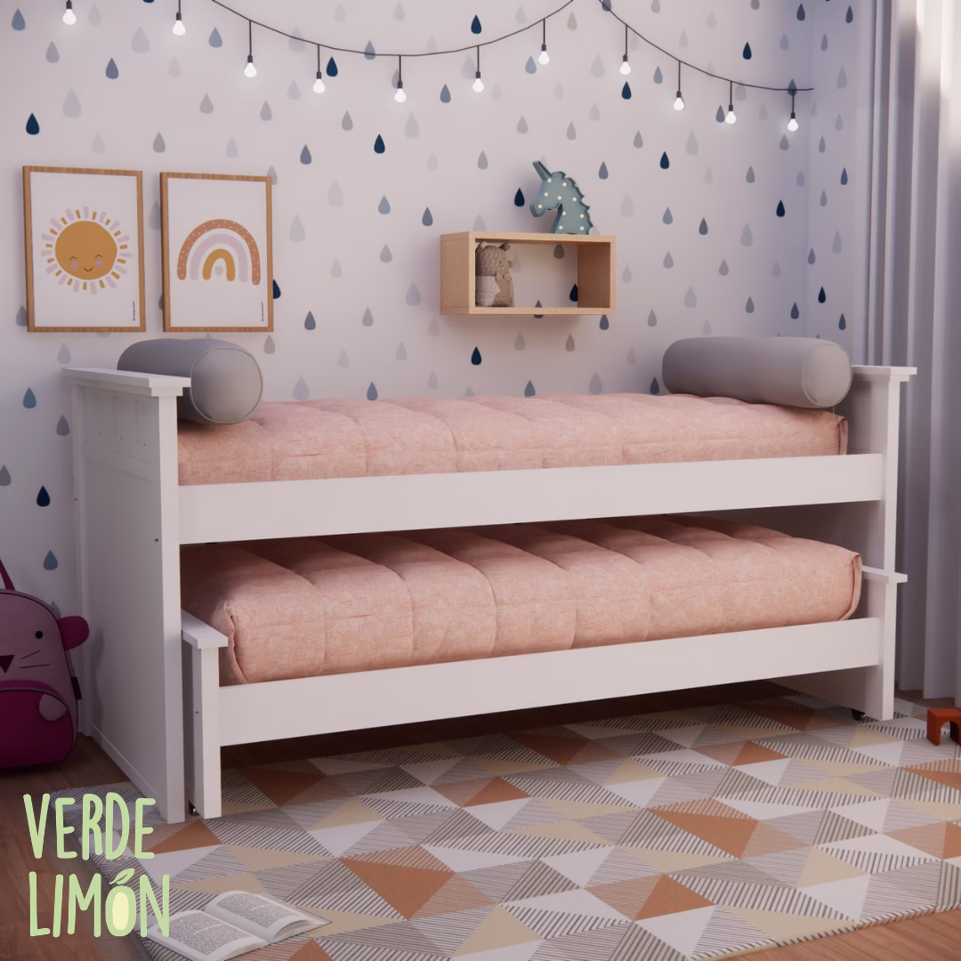 Cama Nido Aion en habitación infantil con diseño funcional y estructura doble para optimizar espacio