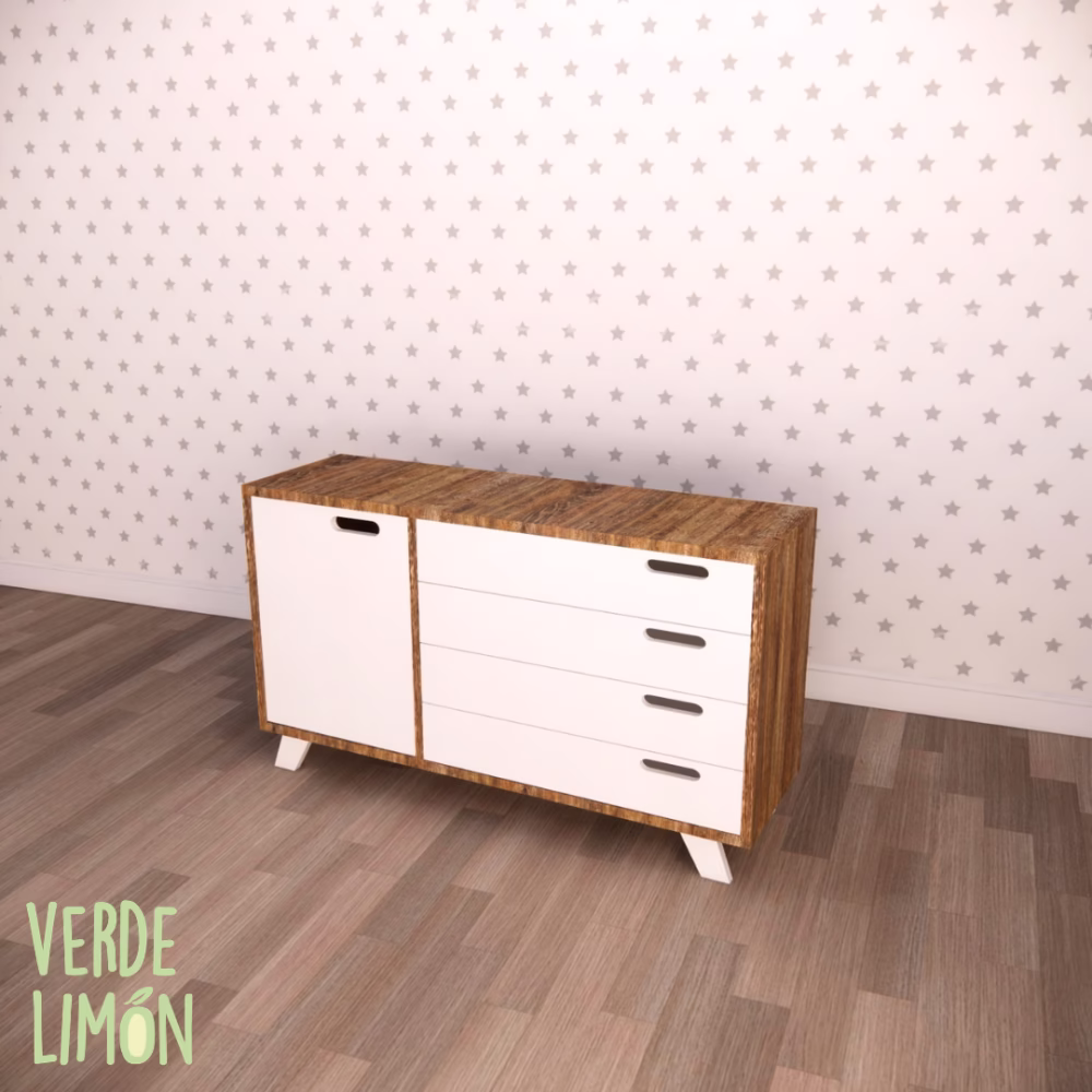 cómoda kiki con puerta moderna organizador dormitorio
