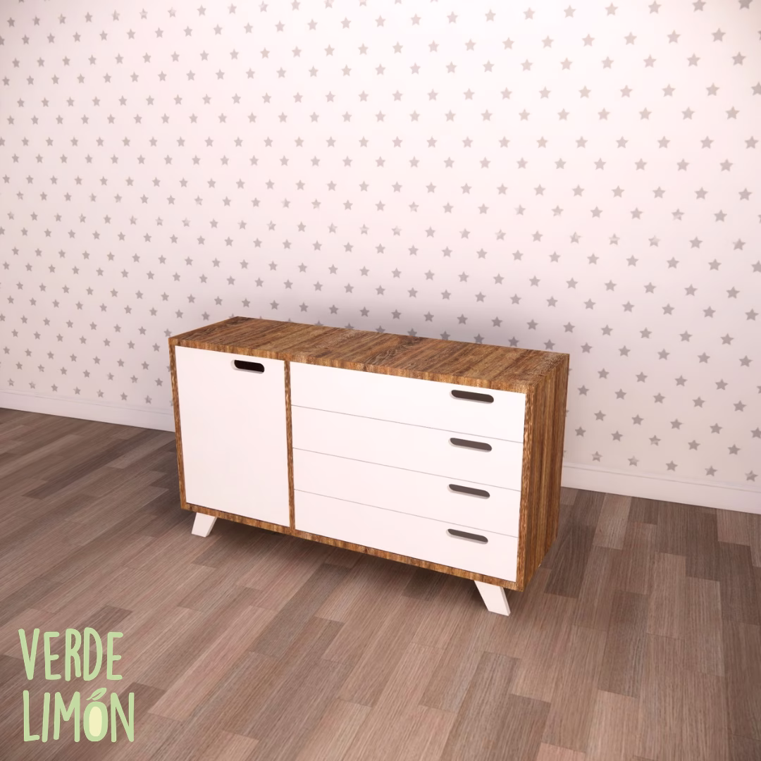 cómoda kiki con puerta moderna organizador dormitorio
