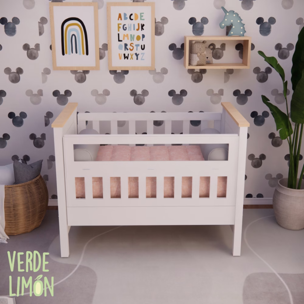 cuna charriot terra con detalles en madera