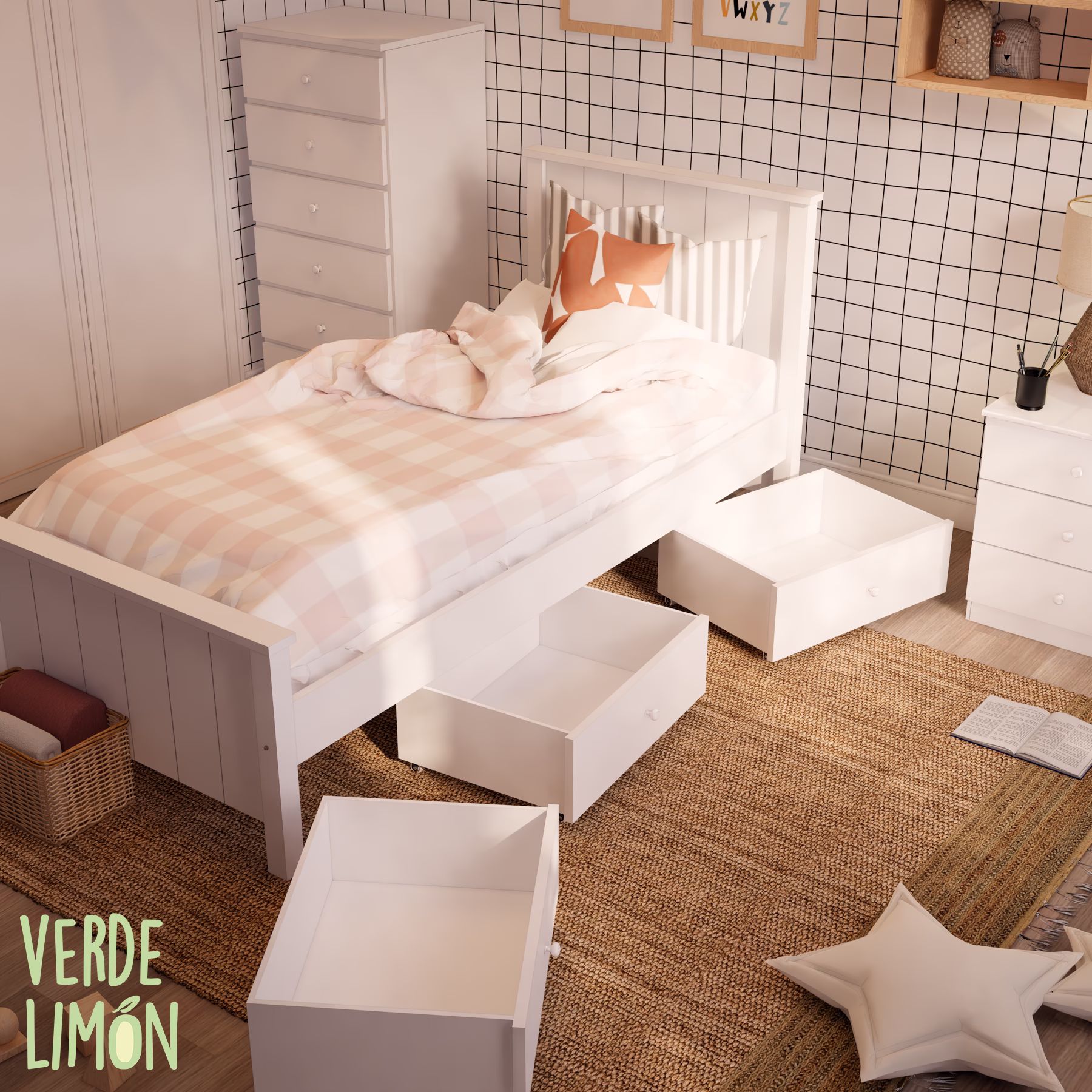 Cama Potter con 3 Cajones con Ruedas - Imagen 3