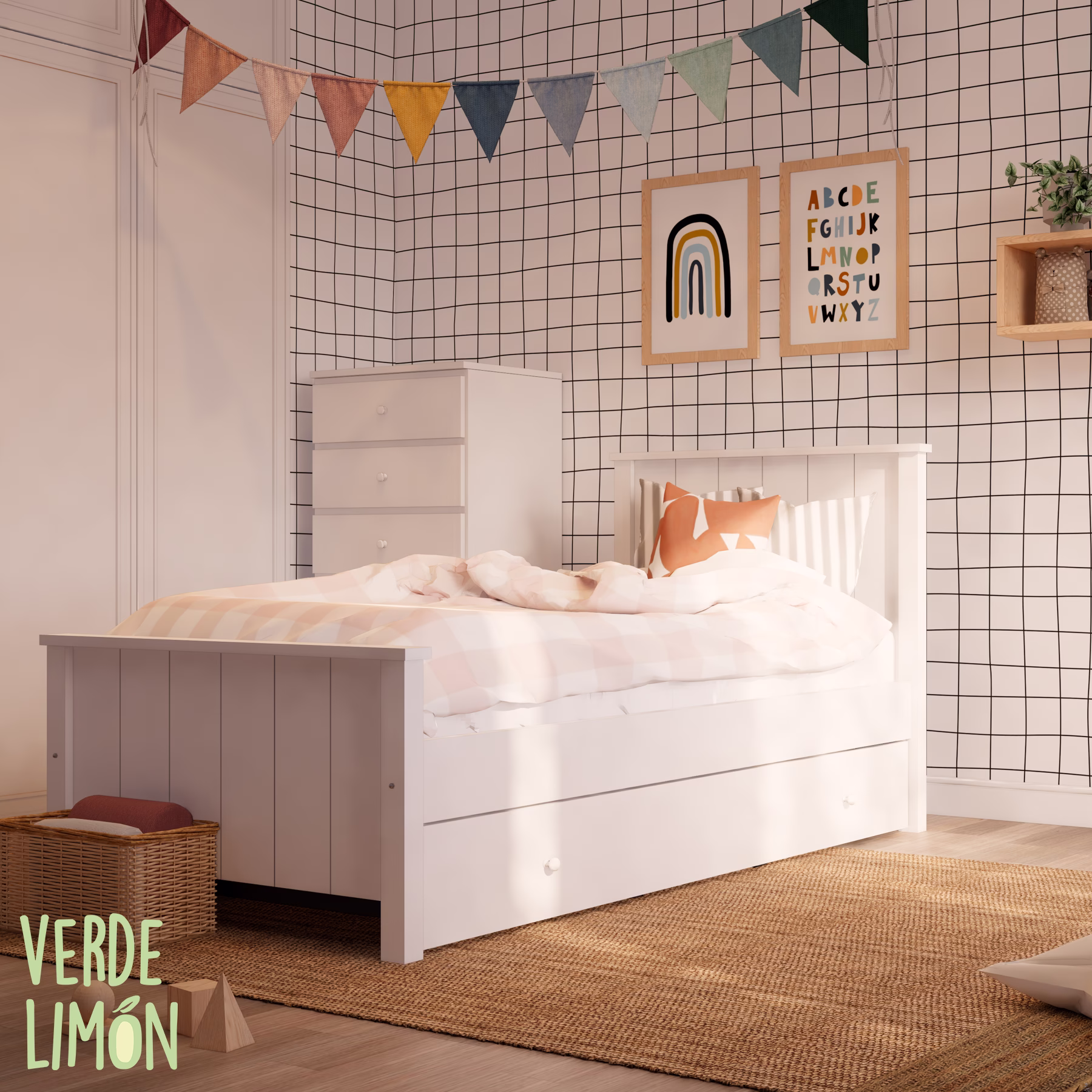Cama Potter con Carro Plegable Blanco - Imagen 3