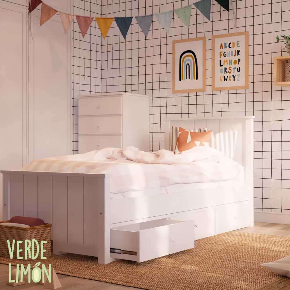Cama Potter con Estructura 3 Cajones