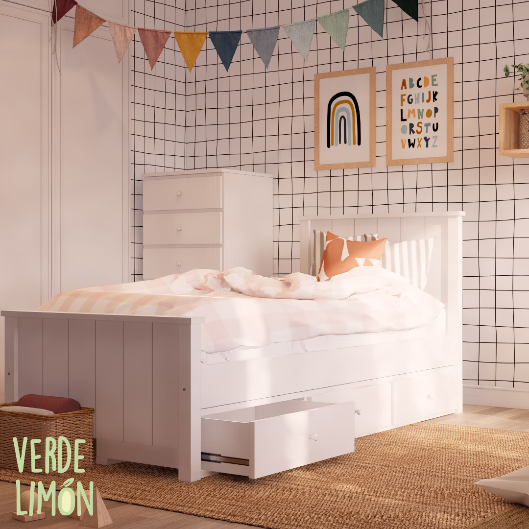 Cama Potter con Estructura 3 Cajones